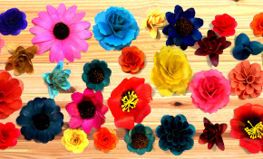 picture flowers made from wood
